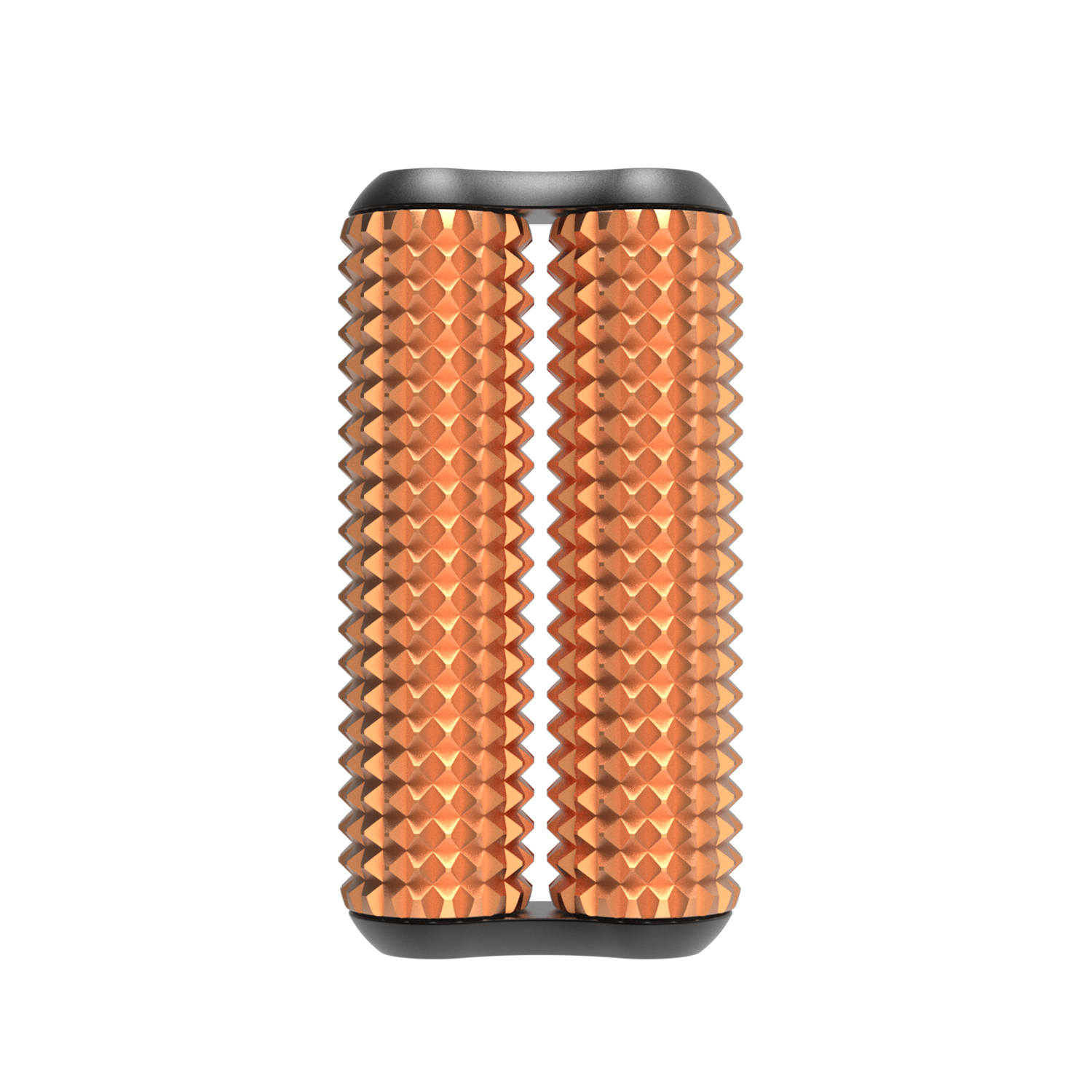 eam_Dune Acupressure_Full | Roller acupressure hand massager with textured copper surface and black grip bands