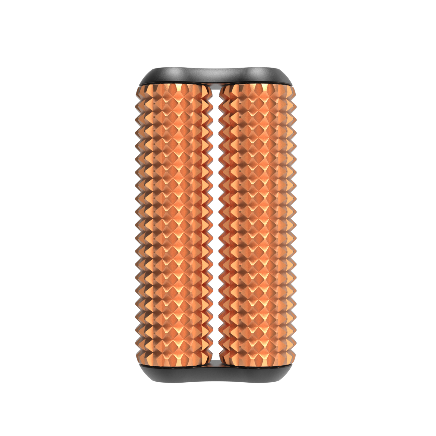 eam_Dune Acupressure_Full | Roller acupressure hand massager with textured copper surface and black grip bands