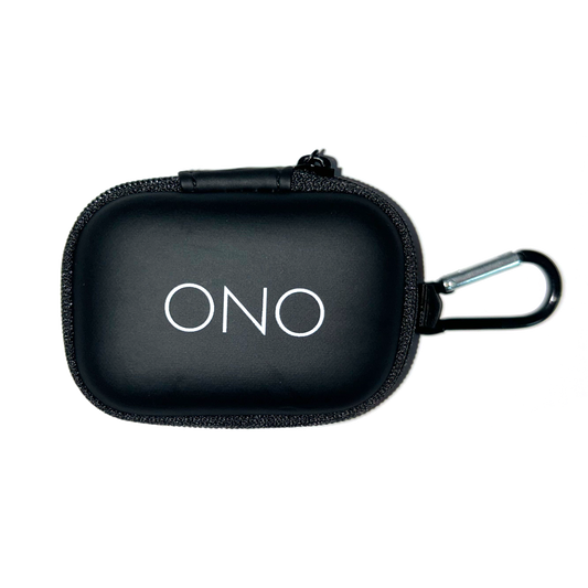 ONO Sigbits black fidget spheres travel pouch with carabiner clip